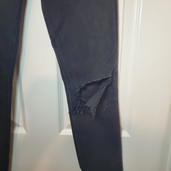 RAG & BONE Stretch Skinny Jeans Black w/ Holes Distressed 27 - Picture 3 of 14